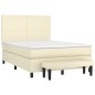 vidaXL Boxspringbett mit Matratze Creme 140x200 cm Kunstleder vidaXL Boxspringbett mit Matratze Creme 140x200 cm Kunstleder