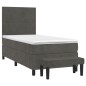 vidaXL Boxspringbett mit Matratze Dunkelgrau 100x200 cm Samt vidaXL Boxspringbett mit Matratze Dunkelgrau 100x200 cm Samt