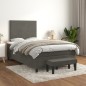 vidaXL Boxspringbett mit Matratze Dunkelgrau 120x200 cm Samt vidaXL Boxspringbett mit Matratze Dunkelgrau 120x200 cm Samt