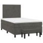 vidaXL Boxspringbett mit Matratze Dunkelgrau 120x200 cm Samt vidaXL Boxspringbett mit Matratze Dunkelgrau 120x200 cm Samt