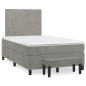 vidaXL Boxspringbett mit Matratze Hellgrau 120x200 cm Samt vidaXL Boxspringbett mit Matratze Hellgrau 120x200 cm Samt