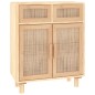 vidaXL Sideboard Braun 60x30x75 cm Massivholz Kiefer und Natur-Rattan vidaXL Sideboard Braun 60x30x75 cm Massivholz Kiefer und Natur-Rattan