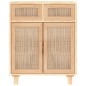 vidaXL Sideboard Braun 60x30x75 cm Massivholz Kiefer und Natur-Rattan vidaXL Sideboard Braun 60x30x75 cm Massivholz Kiefer und Natur-Rattan
