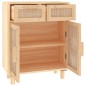 vidaXL Sideboard Braun 60x30x75 cm Massivholz Kiefer und Natur-Rattan vidaXL Sideboard Braun 60x30x75 cm Massivholz Kiefer und Natur-Rattan