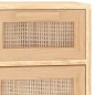 vidaXL Sideboard Braun 60x30x75 cm Massivholz Kiefer und Natur-Rattan vidaXL Sideboard Braun 60x30x75 cm Massivholz Kiefer und Natur-Rattan