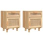 vidaXL Nachttische 2 Stk. Braun Massivholz Kiefer und Natur-Rattan vidaXL Nachttische 2 Stk. Braun Massivholz Kiefer und Natur-Rattan