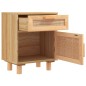 vidaXL Nachttische 2 Stk. Braun Massivholz Kiefer und Natur-Rattan vidaXL Nachttische 2 Stk. Braun Massivholz Kiefer und Natur-Rattan