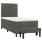 vidaXL Boxspringbett mit Matratze Dunkelgrau 100x200 cm Samt vidaXL Boxspringbett mit Matratze Dunkelgrau 100x200 cm Samt