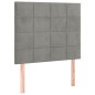 vidaXL Boxspringbett mit Matratze Hellgrau 90x200 cm Samt vidaXL Boxspringbett mit Matratze Hellgrau 90x200 cm Samt