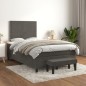 vidaXL Boxspringbett mit Matratze Dunkelgrau 120x200 cm Samt vidaXL Boxspringbett mit Matratze Dunkelgrau 120x200 cm Samt