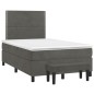 vidaXL Boxspringbett mit Matratze Dunkelgrau 120x200 cm Samt vidaXL Boxspringbett mit Matratze Dunkelgrau 120x200 cm Samt