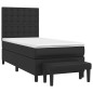 vidaXL Boxspringbett mit Matratze Schwarz 100x200 cm Kunstleder vidaXL Boxspringbett mit Matratze Schwarz 100x200 cm Kunstleder