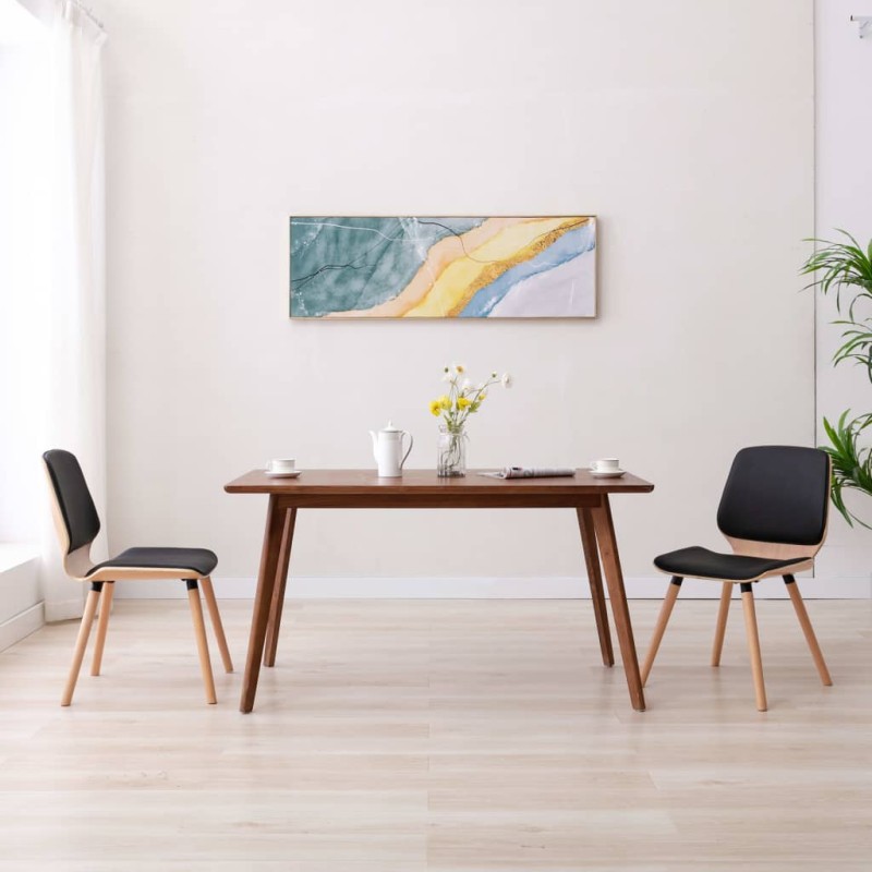 Esszimmerstühle 2 Stk. Schwarz Kunstleder Esszimmerstühle 2 Stk. Schwarz Kunstleder