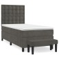 vidaXL Boxspringbett mit Matratze Dunkelgrau 100x200 cm Samt vidaXL Boxspringbett mit Matratze Dunkelgrau 100x200 cm Samt