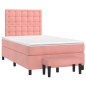 vidaXL Boxspringbett mit Matratze Rosa 120x200 cm Samt vidaXL Boxspringbett mit Matratze Rosa 120x200 cm Samt
