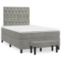 vidaXL Boxspringbett mit Matratze Hellgrau 120x200 cm Samt vidaXL Boxspringbett mit Matratze Hellgrau 120x200 cm Samt
