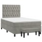 vidaXL Boxspringbett mit Matratze Hellgrau 120x200 cm Samt vidaXL Boxspringbett mit Matratze Hellgrau 120x200 cm Samt