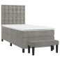 vidaXL Boxspringbett mit Matratze Hellgrau 90x190 cm Samt vidaXL Boxspringbett mit Matratze Hellgrau 90x190 cm Samt