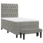 vidaXL Boxspringbett mit Matratze Hellgrau 100x200 cm Samt vidaXL Boxspringbett mit Matratze Hellgrau 100x200 cm Samt