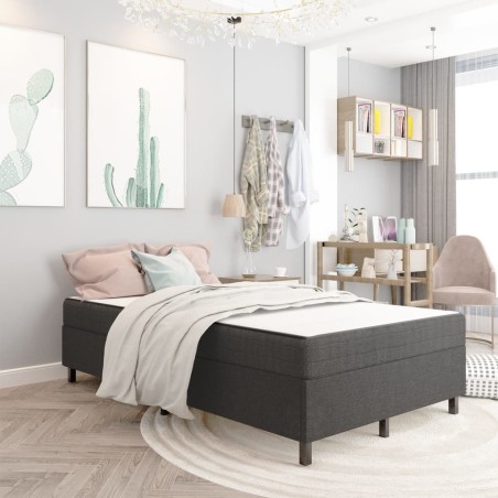 vidaXL Boxspring-Bettgestell Grau Stoff 120x200 cm 