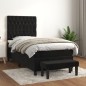 vidaXL Boxspringbett mit Matratze Schwarz 90x190 cm Samt vidaXL Boxspringbett mit Matratze Schwarz 90x190 cm Samt