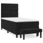 vidaXL Boxspringbett mit Matratze Schwarz 90x190 cm Samt vidaXL Boxspringbett mit Matratze Schwarz 90x190 cm Samt