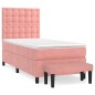 vidaXL Boxspringbett mit Matratze Rosa 100x200 cm Samt vidaXL Boxspringbett mit Matratze Rosa 100x200 cm Samt