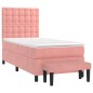 vidaXL Boxspringbett mit Matratze Rosa 100x200 cm Samt vidaXL Boxspringbett mit Matratze Rosa 100x200 cm Samt