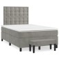 vidaXL Boxspringbett mit Matratze Hellgrau 120x200 cm Samt vidaXL Boxspringbett mit Matratze Hellgrau 120x200 cm Samt