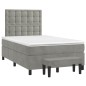 vidaXL Boxspringbett mit Matratze Hellgrau 120x200 cm Samt vidaXL Boxspringbett mit Matratze Hellgrau 120x200 cm Samt
