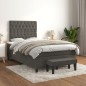 vidaXL Boxspringbett mit Matratze Dunkelgrau 120x200 cm Samt vidaXL Boxspringbett mit Matratze Dunkelgrau 120x200 cm Samt