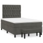 vidaXL Boxspringbett mit Matratze Dunkelgrau 120x200 cm Samt vidaXL Boxspringbett mit Matratze Dunkelgrau 120x200 cm Samt