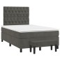 vidaXL Boxspringbett mit Matratze Dunkelgrau 120x200 cm Samt vidaXL Boxspringbett mit Matratze Dunkelgrau 120x200 cm Samt