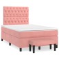 vidaXL Boxspringbett mit Matratze Rosa 120x200 cm Samt vidaXL Boxspringbett mit Matratze Rosa 120x200 cm Samt