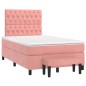 vidaXL Boxspringbett mit Matratze Rosa 120x200 cm Samt vidaXL Boxspringbett mit Matratze Rosa 120x200 cm Samt