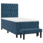 vidaXL Boxspringbett mit Matratze Dunkelblau 90x190 cm Samt vidaXL Boxspringbett mit Matratze Dunkelblau 90x190 cm Samt