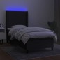vidaXL Boxspringbett mit Matratze & LED Schwarz 90x200 cm Stoff vidaXL Boxspringbett mit Matratze & LED Schwarz 90x200 cm Stoff