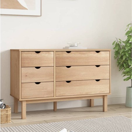 vidaXL Schubladenschrank OTTA 111x42x73,5 cm Massivholz Kiefer