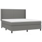 vidaXL Boxspringbett mit Matratze & LED Dunkelgrau 180x200 cm Stoff vidaXL Boxspringbett mit Matratze & LED Dunkelgrau 180x200 cm Stoff
