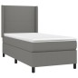 vidaXL Boxspringbett mit Matratze & LED Dunkelgrau 80x200 cm Stoff vidaXL Boxspringbett mit Matratze & LED Dunkelgrau 80x200 cm Stoff