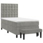 vidaXL Boxspringbett mit Matratze Hellgrau 80x200 cm Samt vidaXL Boxspringbett mit Matratze Hellgrau 80x200 cm Samt