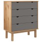 vidaXL Schubladenschrank OTTA Braun&Grau 76,5x39,5x90 cm Massivholz vidaXL Schubladenschrank OTTA Braun&Grau 76,5x39,5x90 cm Massivholz