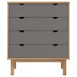 vidaXL Schubladenschrank OTTA Braun&Grau 76,5x39,5x90 cm Massivholz vidaXL Schubladenschrank OTTA Braun&Grau 76,5x39,5x90 cm Massivholz