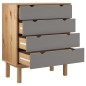 vidaXL Schubladenschrank OTTA Braun&Grau 76,5x39,5x90 cm Massivholz vidaXL Schubladenschrank OTTA Braun&Grau 76,5x39,5x90 cm Massivholz