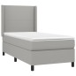 vidaXL Boxspringbett mit Matratze & LED Hellgrau 90x190 cm Stoff vidaXL Boxspringbett mit Matratze & LED Hellgrau 90x190 cm Stoff