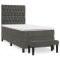 vidaXL Boxspringbett mit Matratze Dunkelgrau 90x190 cm Samt vidaXL Boxspringbett mit Matratze Dunkelgrau 90x190 cm Samt