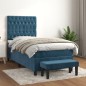 vidaXL Boxspringbett mit Matratze Dunkelblau 100x200 cm Samt vidaXL Boxspringbett mit Matratze Dunkelblau 100x200 cm Samt