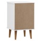 vidaXL Nachttisch MOLDE Weiß 40x35x65 cm Massivholz Kiefer vidaXL Nachttisch MOLDE Weiß 40x35x65 cm Massivholz Kiefer