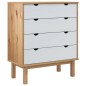 vidaXL Schubladenschrank OTTA Braun&Weiß 76,5x39,5x90 cm Massivholz vidaXL Schubladenschrank OTTA Braun&Weiß 76,5x39,5x90 cm Massivholz