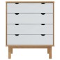 vidaXL Schubladenschrank OTTA Braun&Weiß 76,5x39,5x90 cm Massivholz vidaXL Schubladenschrank OTTA Braun&Weiß 76,5x39,5x90 cm Massivholz